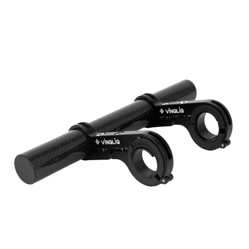 Vinqliq® Bike Cycling Lightweight Carbon Fiber Handlebar Extender Extension Lamp Holder Mount with Aluminum Alloy Bracket for Bike Mounts, GPS Units, Headlights, Cameras