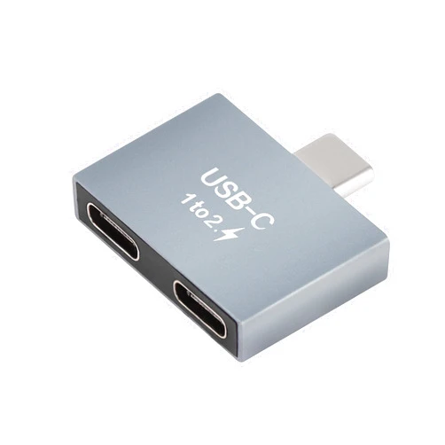 GELRHONR USB C to USB C Adapter, 10Gbps USB C Male to Dual Type-C Female Converter,65W Double Type-C Port Charger Adapter for Notebook, Tablet, Phones and More Type C Devices (USB C 1 to 2 C)