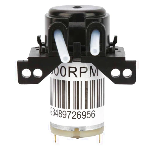 Keenso Peristaltic Pump,Dosing Pump DC 6V DIY Peristaltic Liquid Pump Miniature Silent Peristaltic Pump Self-Priming Pump(No plug-6V Right Angle Black)