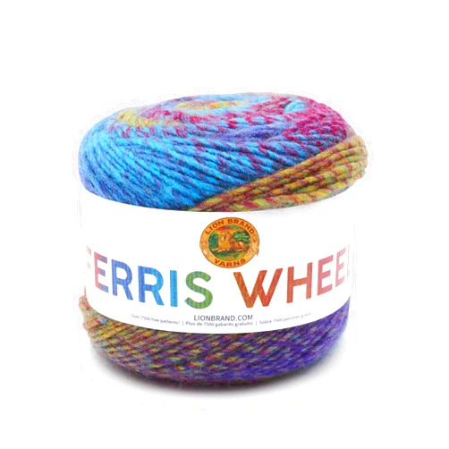 Lion Brand Yarn Ferris Wheel Yarn, Multicolor Yarn for Knitting, Crocheting, and Crafts, 1-Pack, Vintage Carousel