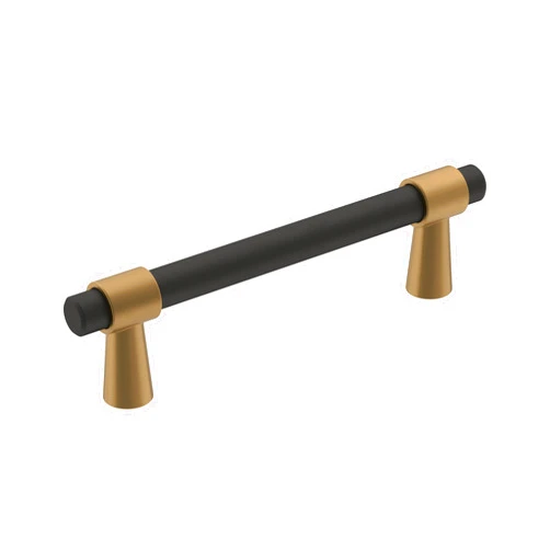 Amerock | Cabinet Pull | Matte Black/Champagne Bronze | 3-3/4 inch (96 mm) Center-to-Center | Mergence | 1 Pack | Drawer Pull | Cabinet Handle | Cabinet Hardware