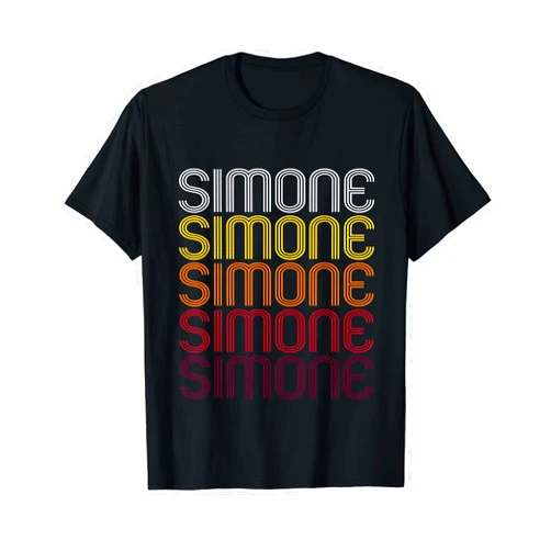 Ann Arbor T-shirt Co. Simone Retro Wordmark Pattern - Vintage Style T-shirt