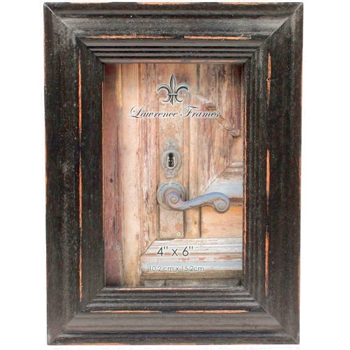 Lawrence Frames 4x6 Weathered Black Wood Picture Frame