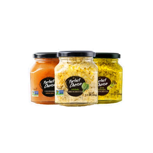 Perfect Choice Variety Pack with Delicious Artichoke Bruschetta, Green Asparagus Bruschetta & Caramelized Onion - Ready-to-eat Spread Ideal for Burgers, Sandwiches, Meats And More - Pack of 3