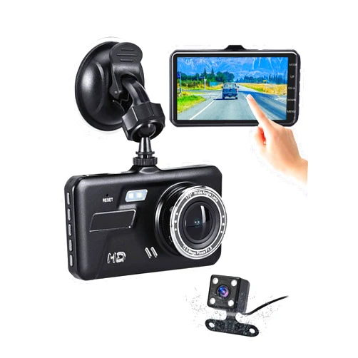 Lychee Dash Cam Driving Recorder 4 inch Touch Screen, Lychee 1080P 170° Wide Angle Front Rear Car Camera G-Sensor Night Vision Motion Detection Parking Monitoring, Uninterrupted Loop Recording, Black