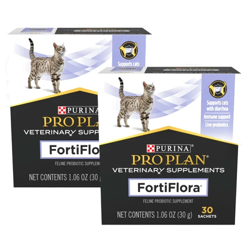 Fortiflora Purina Pro Plan Veterinary Supplements FortiFlora Cat Probiotic Supplement for Cats with Diarrhea 30 ct. Box (Pack of 2)