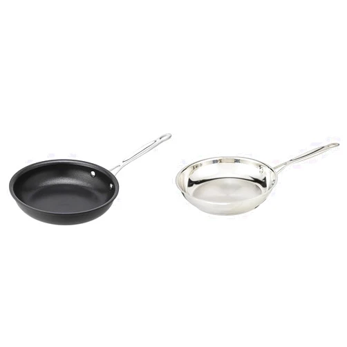 Cuisinart Chef's Classic 8-Inch Open Skillet Bundle - 622-20 Nonstick Hard Anodized & 722-20 Stainless Steel