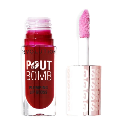 Revolution Beauty London Revolution Beauty, Pout Bomb Plumping Lip Gloss, High-Shine for Glossy, Fuller & Plump Lips with Hyaluronic Acid & Peptides, Vegan & Cruelty-Free, Light Mauve, 0.15 Fl Oz