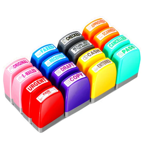 Yeaqee 16 Pcs Self Inking Rubber Stamp Set for Office Stamps Approved Paid Copy Faxed Scanned Stamps Message Account Business Stamps Paper Work Text Ink Stampers (Many Color)