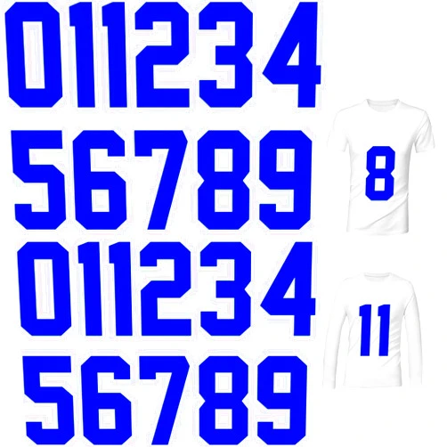 SIQUNUO 22 Pieces Iron on Numbers T Shirt Jersey Numbers, Heat Transfer Number- 0 to 9 Jersey Numbers for Team Uniform Sports T Shirt Basketball Baseball Football T-Shirts (Blue,8 Inch)