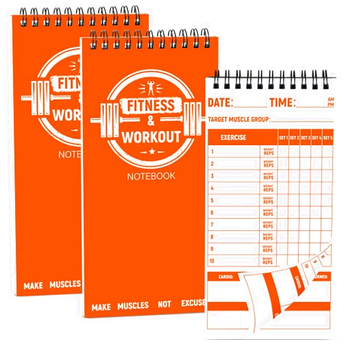 gisgfim 3 Pcs Fitness Journal for Men Women Workout Lifting Log Book Planner 4x8 Inch 70 Sheet/Pad Workout Notebook to Track Weight Loss Exercise Training Notebook Planner for Bodybuilding Gym