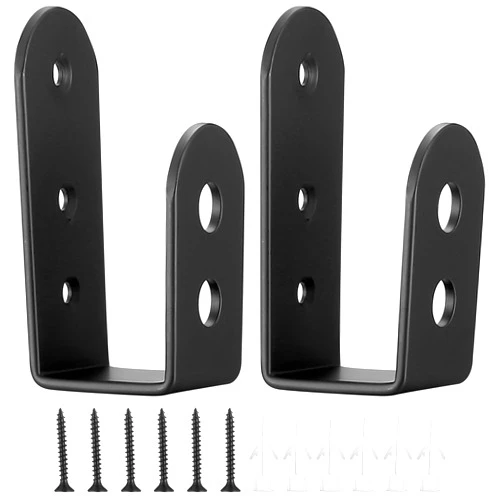 Bayidun 2x4 Door Barricade Brackets, 2 Pcs Door Security Barricade Brackets, Heavy Duty Door Security Brackets for 2 x 4 Lumber, Open Bar Security Holder U Brackets for Indoor, Outdoor (3.94