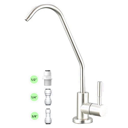 Gonabos Drinking Water Faucet for Kitchen,100% Lead-Free Reverse Osmosis Faucets,Brushed Nickel SUS304 Stainless Steel Kitchen Filtered Water Faucets,RO Faucet with Longer Thread Pipe