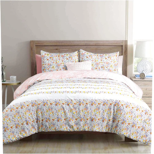EnvioHome King Size Comforter Set with Pillowcases – Ultra Soft & Cozy Lightweight Printed Comforter Bedding Set - Floral