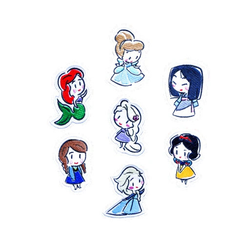 Octory Princess Iron On Patches for Clothing Saw On/Iron On Embroidered Patch Applique for Jeans, Hats, Bags (Full Set)