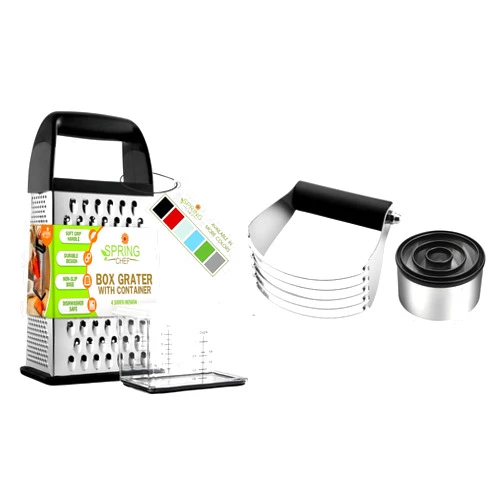 Spring Chef Heavy Duty Large Dough Blender & Biscuit Cutter Set & Stainless Steel 10