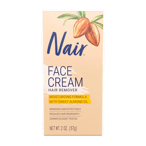 Nair Hair Remover Moisturizing Face Cream, with Sweet Almond Oil, 2OZ