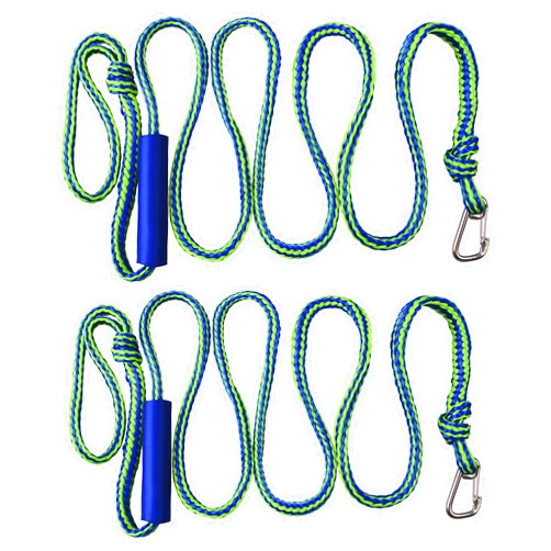 Shaddock Fishing PWC Boat Docking Lines,2 Pack Tow Rope with Clip and Loop Heavy Duty Braided Line Marine Rope Tube Ideal for Jet Ski Watercraft Boat Kayaking Available in 4 Sizes