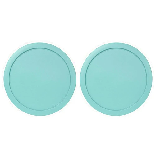 MRX Solutions Replacement Lids for Pyrex 6 & 7-Cup Glass Food Storage Container Bowls, 7.5-Inch Plastic Round Lids Covers fits Pyrex 7402-PC, Airtight & Leakproof (2-Pack, Turquoise)