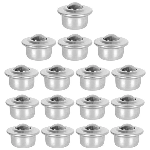 Shanqian 16 PCS 5/8 Inch Roller Ball Transfer Bearing, Carbon Steel Round Ball Transfer Unit, Universal Rotation Ball Casters for Conveyor, Roller Stand, Transmission, Load Capacity 33 lbs