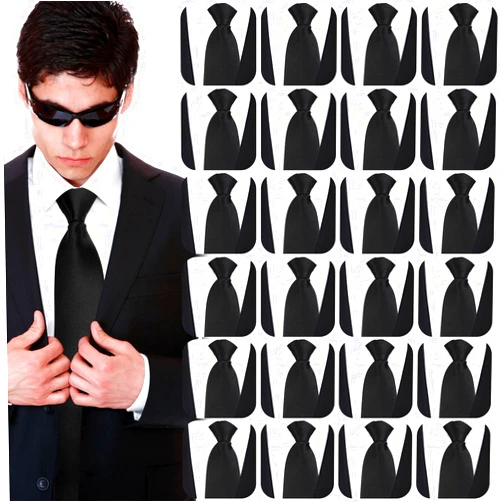 Unittype 24 Pcs Zipper Ties for Men Adjustable Pre Tied Men's Necktie Classic Zipper Neck Tie Set for Adults School Uniform