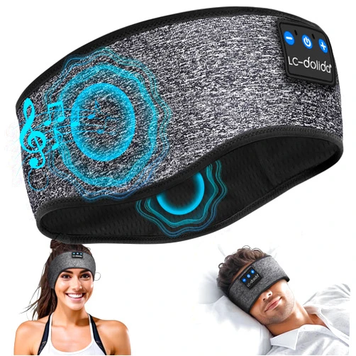 LC-dolida Sleep Headphones Bluetooth Headband, Wireless Headband with HD Speakers, Headphones Wireless for Side Sleepers, Sport, Yoga, Travel, Gifts for Mom, Men, Women, Teens, Kids
