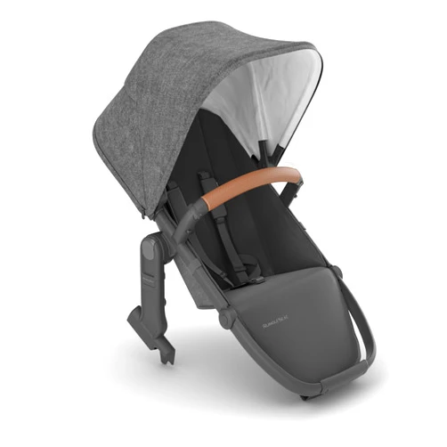 UPPAbaby RumbleSeat V2+ Second Lower Seat/Compatible with Vista V2 and Vista V3 / Adapters, Bumper Bar, Bug Shield Included/Greyson (Charcoal Mélange/Carbon Frame/Saddle Leather)