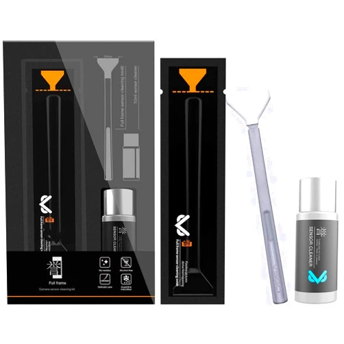 VSGO VS-S03E New Full Frame Camera Cleaning Kit 12pcs Sensor Cleaning Swab and 10ml Cleaner Compatible for Sony Nikon Canon FF CCD CMOS Clean
