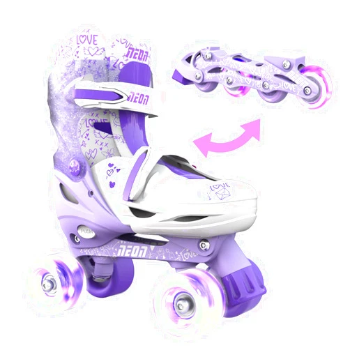 Yvolution 4 Adjustable Sizes Roller Skates Light Up Wheels for Girls Boys for Kids Inline and Quads Kids Skates (12-2 or 3-6 US)