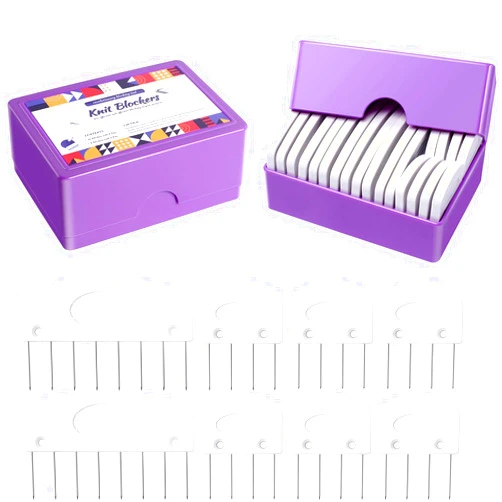 Berovskki 40 Pcs Knit Blockers & Pins Kit, Knit Blocking Combs for Blocking Knitting, Crochet, Sewing Lace or Needlework Projects Tool Device