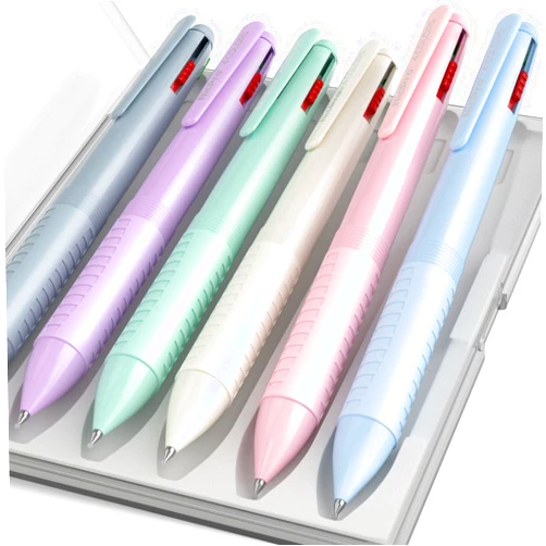 Nicpro 6 Pack Multicolor Pen in One, 4-IN-1 Multi Colored Pen, Fine Point Ballpoint Pen 0.5mm Cute Multi Ink Pens, 4 Color Pen in One for School, Student, Nurse Note Taking, Writing, Office Supplies