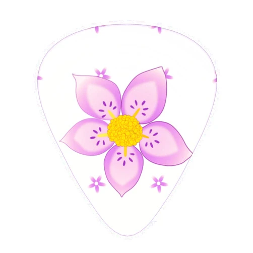 YYHHAOFA Guitar plectrums 12-piece set Comfortable in the hand with smooth edges Three thicknesses to match Five-petaled purple flowers Prints