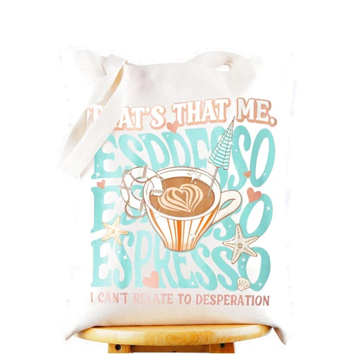 WZMPA Espresso Tote Bag Song Lyric Fans Gift That's That Me Espresso Shoulder Bag Singer Concert Merch