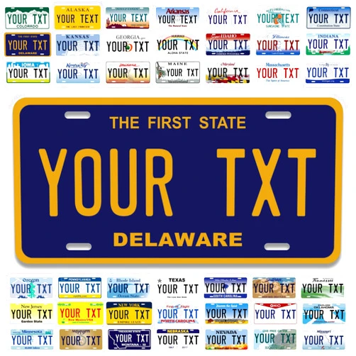 Ad Astra Graphics Delaware Custom License Plate - Personalized Delaware License Plate - Choose from 50 States - 6 x 12 Inch - Customized Delaware Car Tag - Made in USA