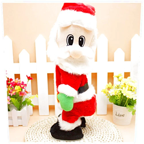 SdeNow Twerking Santa Claus,Booty Shaking Santa Dancing Santa Claus with Music Singing Animated Christmas Santa Toys for Kids- English Song