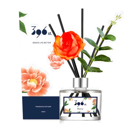 396 st. Peony Flower Reed Diffuser, Peony(Also Known as Lovely Peony), 200ml(6.7oz) / Reed Diffuser Sets, Scentsy Home Fragrance, Scented Oils, Home & Bathroom Décor