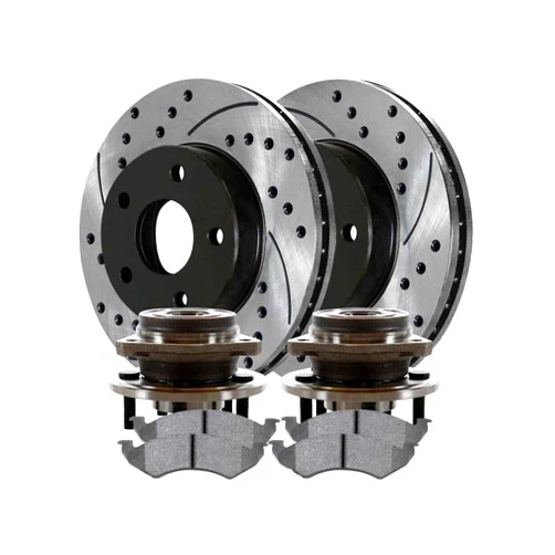 RVtiooy Front Wheel Bearing Hub Drilled Slotted Rotors Ceramic Pads Kit for Jeep for Cherokee 1999-2001 for Wrangler 2000-2006 713158 BRKPKG667,Fit Testing