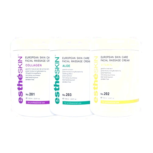EstheSKIN (3 pack) estheSKIN Collagen Aloe Vitamin Facial Massage Cream for European Skin Care, 33.8 fl.oz. / 1000 ml