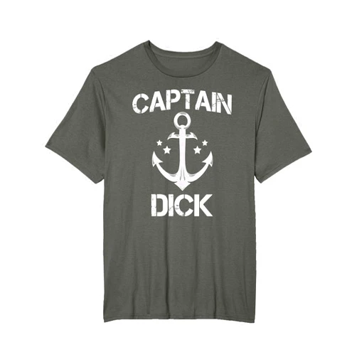 Custom Yacht Sailor Christmas Hat Skipper For Men CAPTAIN DICK Funny Birthday Personalized Name Boat Gift T-Shirt