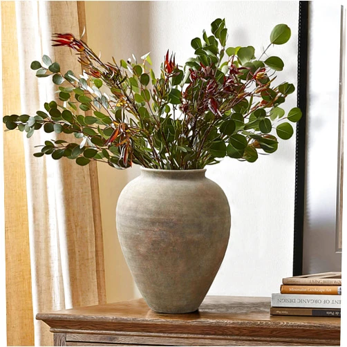 LuxenHöme LuxenHome Rustic Ceramic Vase, 12.4