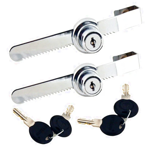 WOOCH Sliding Glass Door Ratchet Lock with Chrome Finish, Keyed Alike Showcase Display - 2 Pack