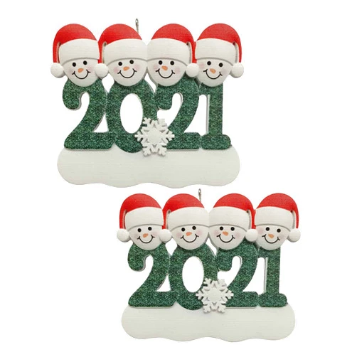 Qihangdian 2022 Personalized Family Ornament, Christmas Tree Hanging Decorations, Snowman Family of 2/3/4/5/6 Best Gifts for Christmas Decoration, Personalized by Santa/Lovely Family Holiday Wint