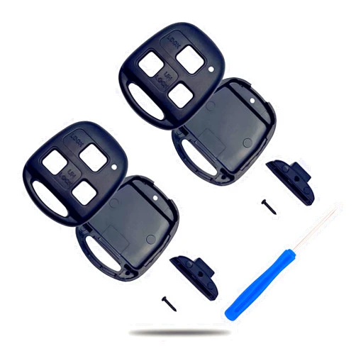 TALKMOON Cutting Not Required - Key Fob Case Replacement for Lexus ES GS GX is LS LX RX SC ES300 ES330 GX470 LX470 IS300 IS330 RX300 RX330 RX350 RX400h Remote Control Car Key Fob Cover Shell (Black+Black)