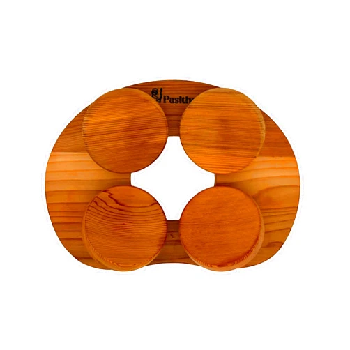 Pasithea Canadian Red Cedar 4-Point Sauna Headrest - Pack of 1 Comfortable Sauna Pillow w/Unique Adjustable Discs for Optimal Head Support - Wooden Headrest Pillow for Infrared or Traditional Spaces