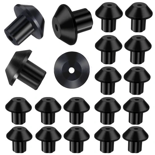 Ymapinc 20 Pcs WB2K101 Stove Grate Rubber Feet, Fit Many Gas Stove Top Cooktop Burner Grates Replacement Part Heat Resistant Durable Appliance Feet Bumpers WB02T10461 (Black Rubber)