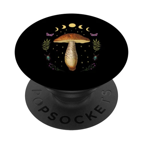 Witchy Goth and Celestial Lunar Creations Dark Academia Cottagecore Aesthetic Magical Mushroom Fungi PopSockets PopGrip: Swappable Grip for Phones & Tablets