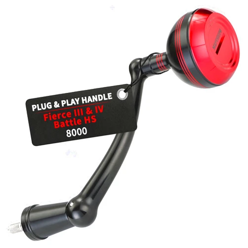 MARVELURE Foldable Power Handle for Penn Fierce III IV, Battle III HS Spinning Fishing Reel Replacement Handle (Not for Fierce Live Liner)