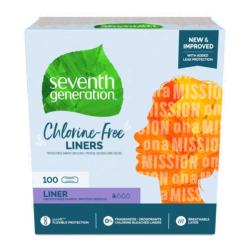 Seventh Generation Pantiliners Pads Absorbent pads Light Absorbency Chlorine Free Pads 100 count