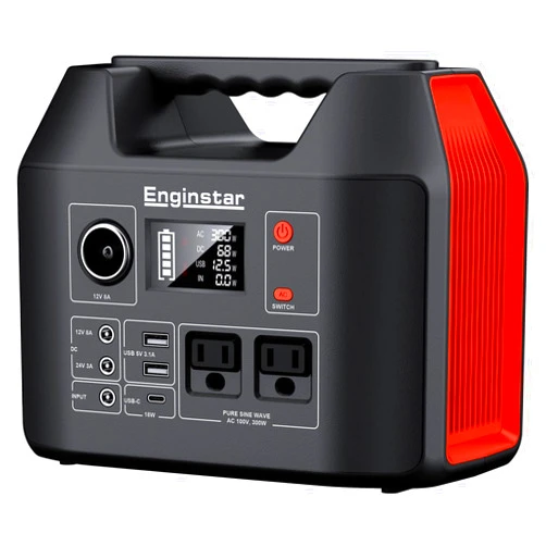 EnginStar Portable Power Station 300W 296Wh Battery Bank with 110V Pure Sine Wave AC Outlet for Outdoors Camping Hunting and Emergency, 80000mAh Backup Battery Power Supply for CPAP