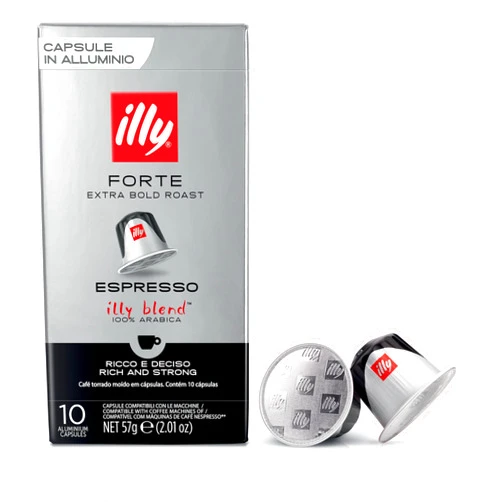 Illy Espresso Nespresso Compatible Single Serve Capsule Coffee Pods - Forte Dark Roast - 100 Count